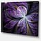 Designart - Glittering Purple Fractal Flower - Floral Canvas Art Print